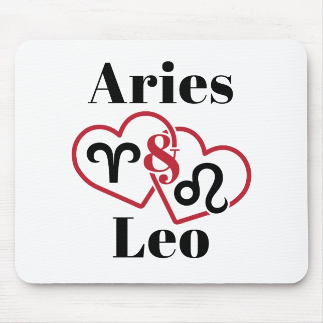 Aries and Leo Couples Zodiac Horoscope Mouse Mat (Front)