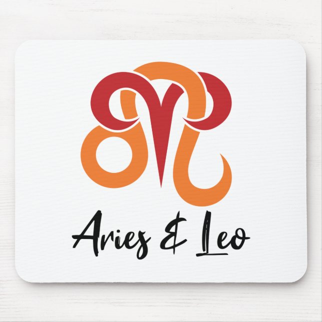 Aries and Leo Zodiac Couples Horoscope Mouse Mat (Front)