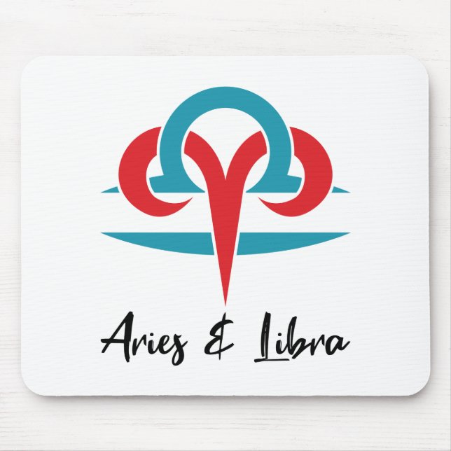 Aries and Libra Couples Zodiac Horoscope Astrology Mouse Mat (Front)