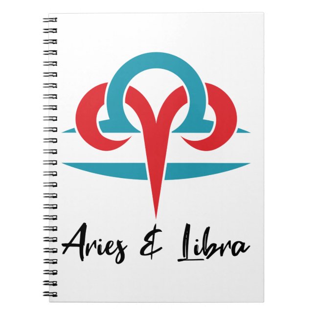 Aries and Libra Couples Zodiac Horoscope Astrology Notebook (Front)