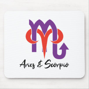 Aries and Scorpio Couples Horoscope Zodiac Mouse Mat