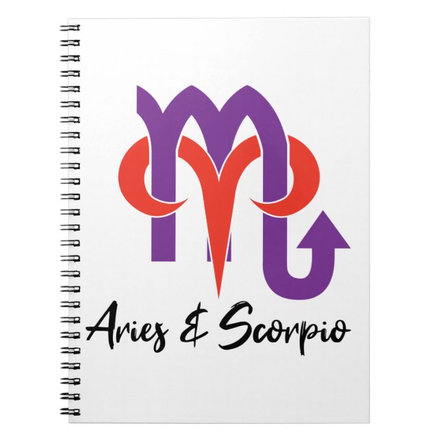 Aries and Scorpio Couples Horoscope Zodiac Notebook (Front)