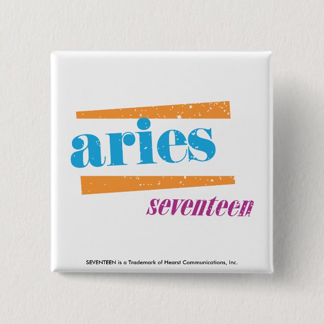 Aries Aqua 15 Cm Square Badge (Front)