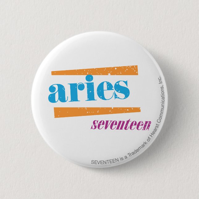 Aries Aqua 6 Cm Round Badge (Front)