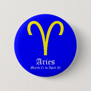 ARIES ASTROLOGIC SIGN, SYMBOL ZODIAC 6 CM ROUND BADGE