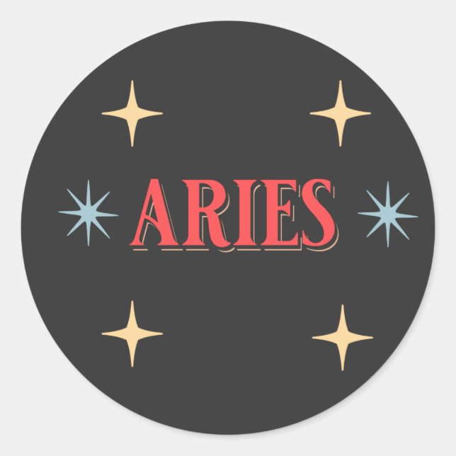 Aries Astrological Sign  Classic Round Sticker (Front)