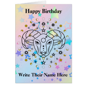 Aries Astrology Birthday Card March 21-April 19