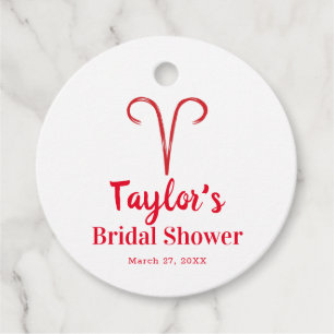 ARIES Astrology Zodiac March April Bridal Shower  Favour Tags