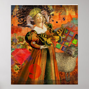 Aries Astrology Zodiac Surrealism Whimsical Goth Poster