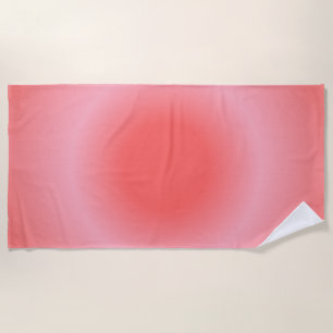 Aries Aura Gradient Zodiac, Red Pink Gradient Beach Towel