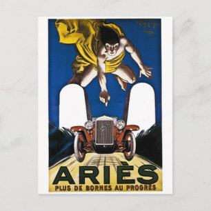 Aries Automobile - Vintage French Advertisement Postcard