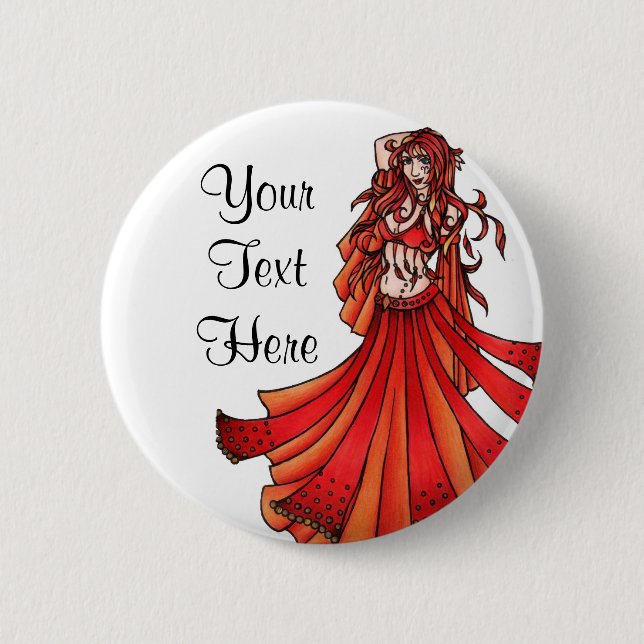 Aries Belly Dancer 6 Cm Round Badge (Front)