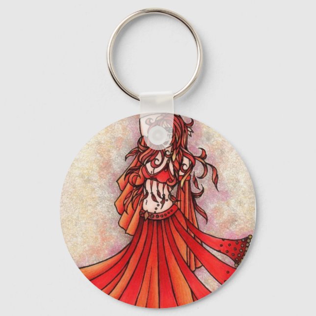 Aries Belly Dancer Art Key Ring (Front)