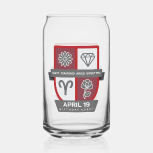 Aries Birthday Crest™ for April 1-19 Can Glass