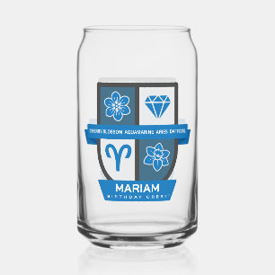Aries Birthday Crest™ for March 21-31 Can Glass