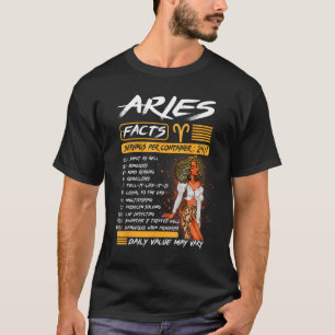 Aries Birthday  Melanin Afro Queen For Black Women T-Shirt