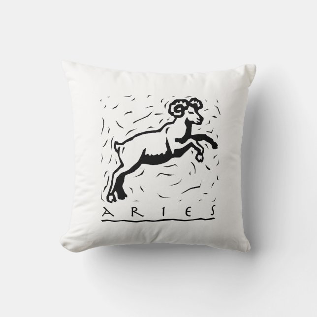 Aries Birthday Year Astrological Zodiac Sign Cushion (Front)