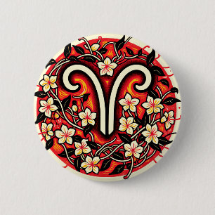 Aries Birthday Zodiac Symbol Aries Bday            6 Cm Round Badge