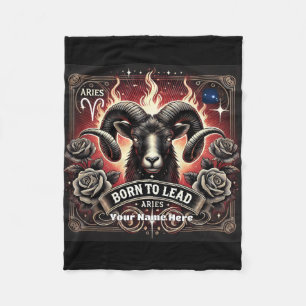 Aries “Born to Lead” Fleece Blanket