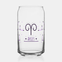 Aries Can Glass Gift for Aries Zodiac Sign