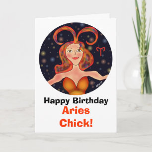 Aries Chick Birthday Card