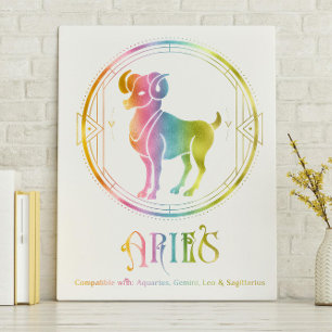 Aries Compatibility Designed Canvas Print