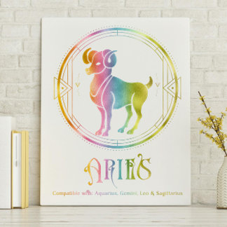 Aries Compatibility Designed Canvas Print