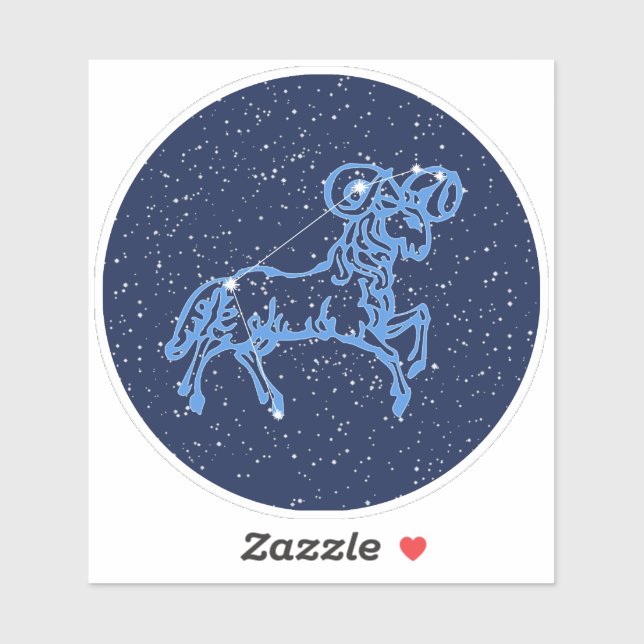 Aries Constellation and Zodiac Sign with Stars (Sheet)