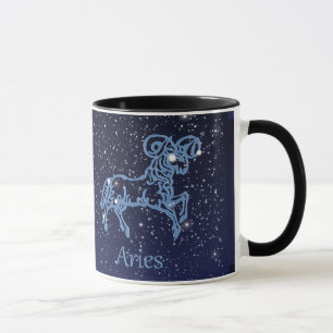 Aries Constellation and Zodiac Sign with Stars Mug