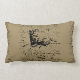 Aries Constellation Hevelius 1690 March 21 - Apr19 Lumbar Cushion