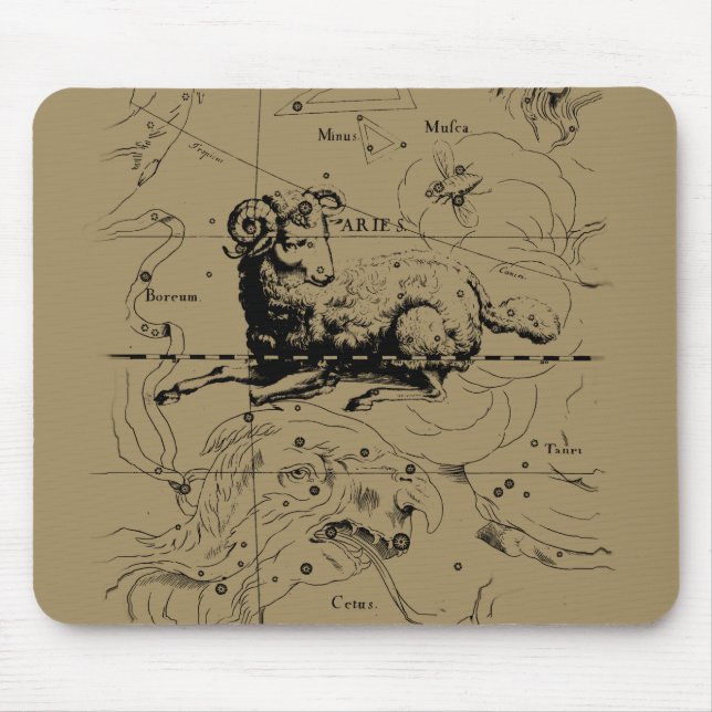 Aries Constellation Map Hevelius 1690 Mouse Mat (Front)