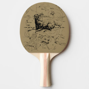 Aries Constellation Map Hevelius circa 1690 Ping Pong Paddle