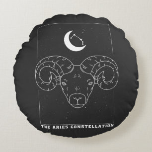 ARIES CONSTELLLATION ZODIAC SIGN  ROUND CUSHION