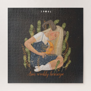 Aries customise name 12 signs of the Zodiac design Jigsaw Puzzle