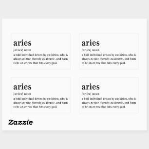 Aries Definition Aesthetic Astrology Gift Rectangular Sticker
