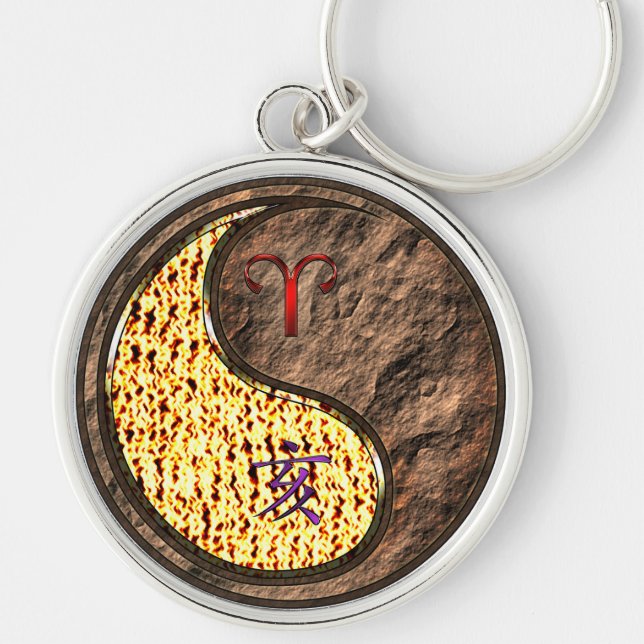 Aries & Earth Boar Key Ring (Front)