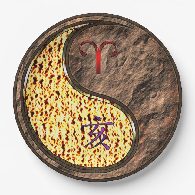 Aries & Earth Boar Paper Plate (Front)