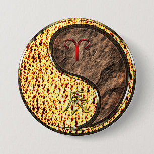 Aries & Earth Dragon 7.5 Cm Round Badge