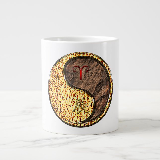 Aries & Earth Dragon Large Coffee Mug (Front)