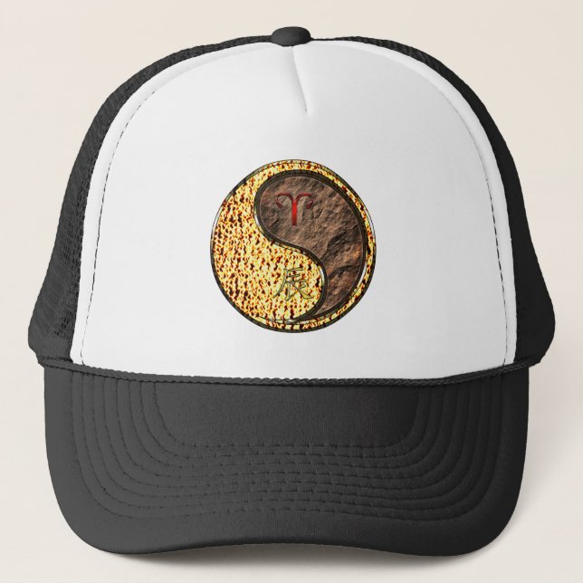 Aries & Earth Dragon Trucker Hat (Front)