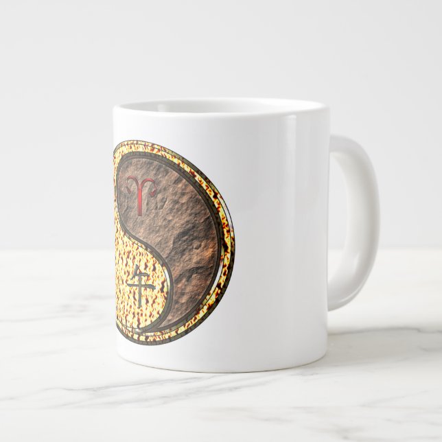 Aries & Earth Horse Large Coffee Mug (Front Right)