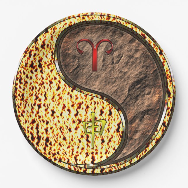 Aries & Earth Monkey Paper Plate (Front)