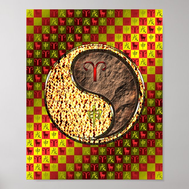 Aries & Earth Monkey Poster (Front)