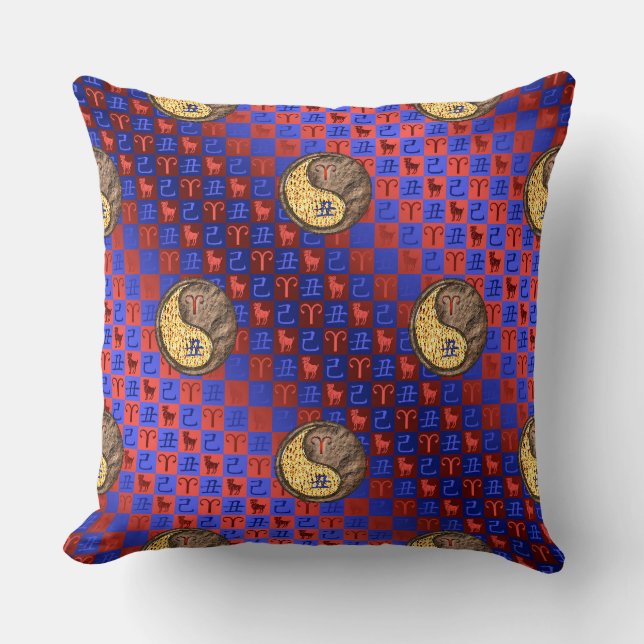 Aries & Earth Ox Cushion (Front)