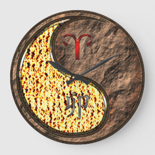 Aries & Earth Rabbit Large Clock