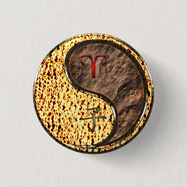 Aries & Earth Rat 3 Cm Round Badge (Front)