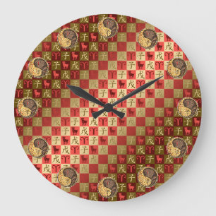 Aries & Earth Rat  Puzzle Large Clock