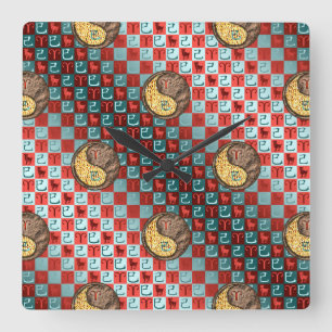Aries & Earth Snake Square Wall Clock