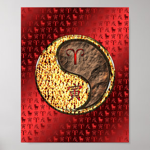 Aries & Earth Tiger Poster