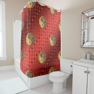 Aries & Earth Tiger Shower Curtain